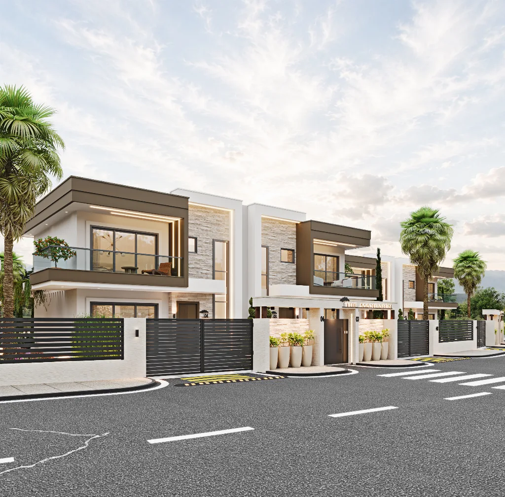 The Mandarin project entrance and villas